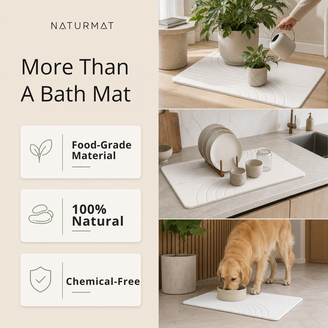 Absorbent Diatomite Stone Bath Mat